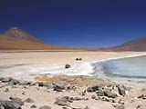Die Laguna Blanca im südlichen Altiplano an der Grenze zu Chile