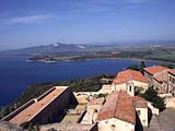 Ausblick von der Burg Populonia in der Toskana, Italien