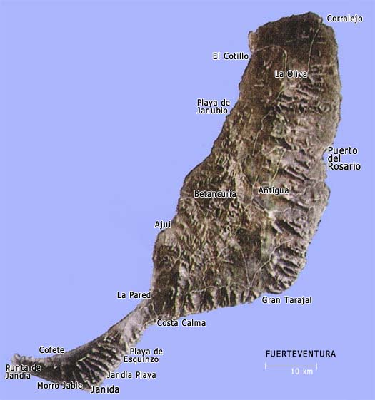 Fuerteventura Landkarte und Sehenswürdigkeiten
