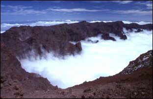 Wolken in der Caldera, La Palma, Kanaren