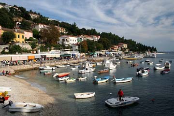 am Bootshafen in Rabac, Istrien, Kroatien