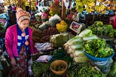 Der Markt von Nyaung U bei Bagan in Myanmar