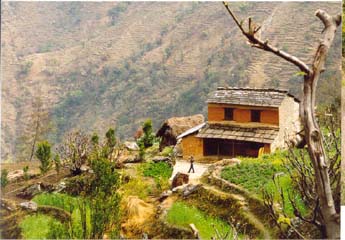 Aufstieg bei Rukse Chahara, Annapurna, Nepal