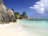 Der Strand von Anse Source d'Argent auf der Seychellen Insel La Digue